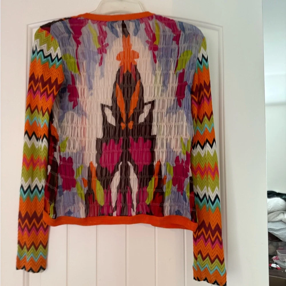 Missoni Orange and Pink Chevron Cardigan - Picture 2 of 3